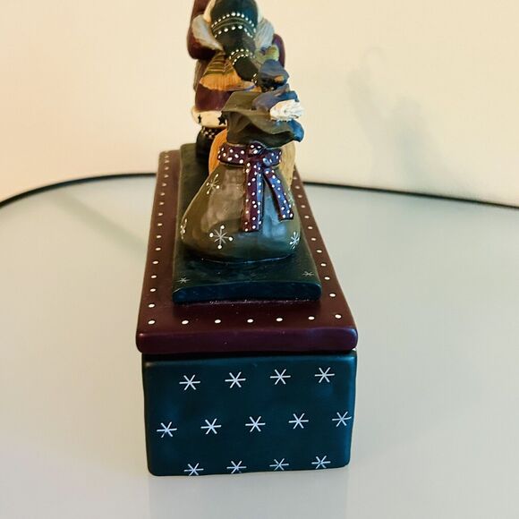 Williraye Studio Christmas Santa Candy Cane With Dog Cat Figurine Candle Box - Picture 5 of 16